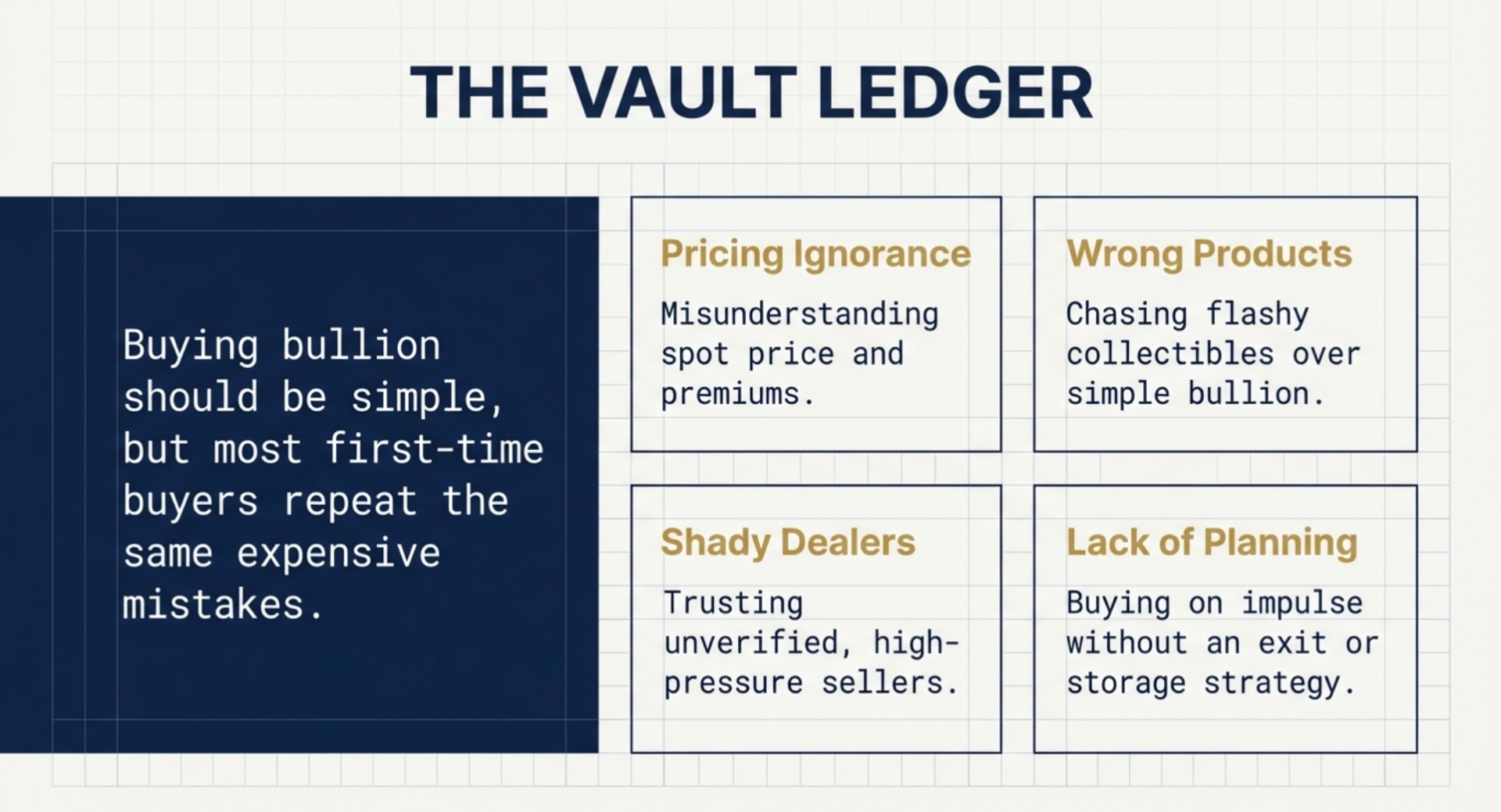 Common Beginner Mistakes When Buying Bullion (And How to Avoid Them