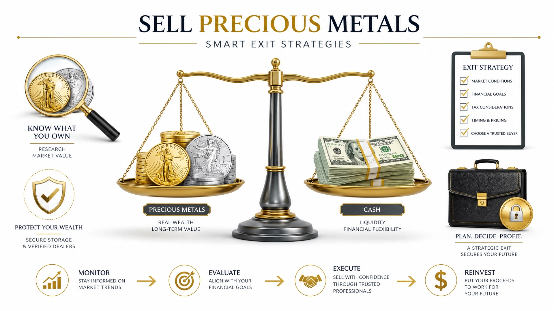 Selling precious metals and smart exit strategies for investors