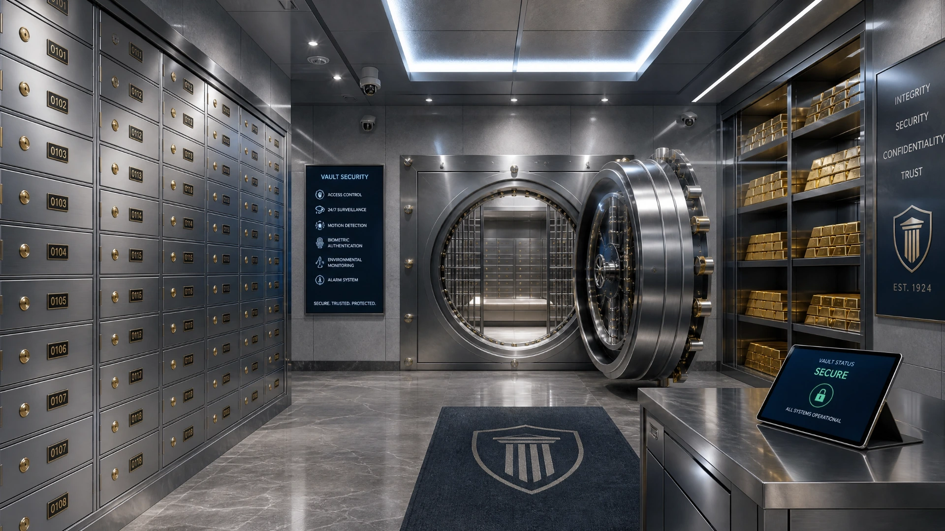 Modern High-Security Professional Vault with Gold