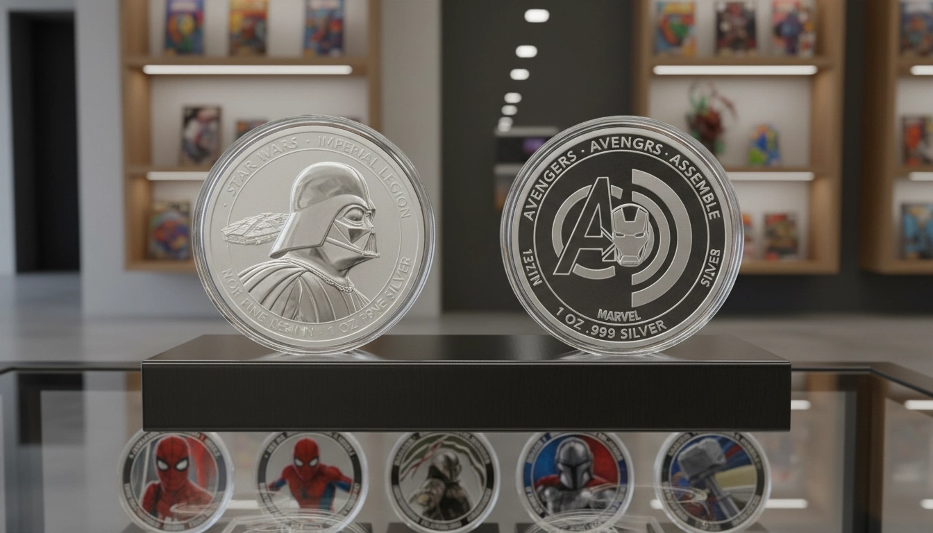 Collectible Themed Silver Coins: Star Wars and Marvel Designs