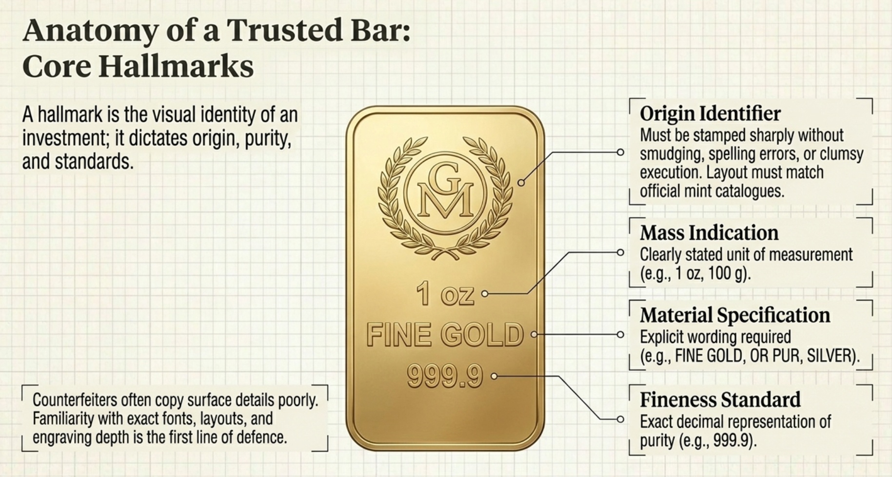 What to Look for on a Gold Bar to Confirm It Is Authentic
