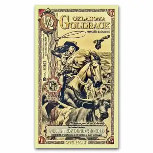1/2 Oklahoma Goldback - Aurum Gold Foil Note (24k)