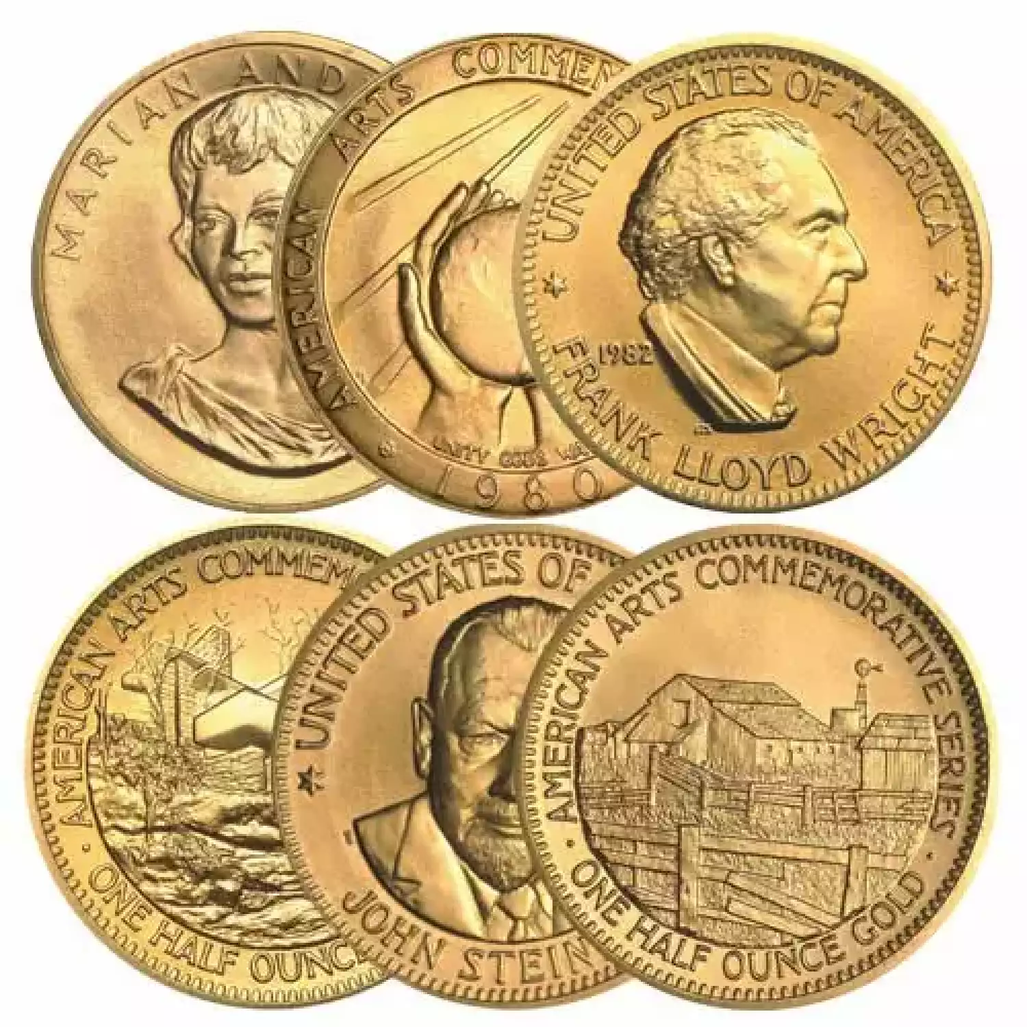 1/2 oz US Mint Commemorative Arts Gold Medal (Random) (1)