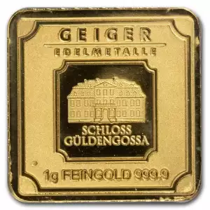 1 Gram Geiger Square Gold Bar (New w/ Assay) (5)