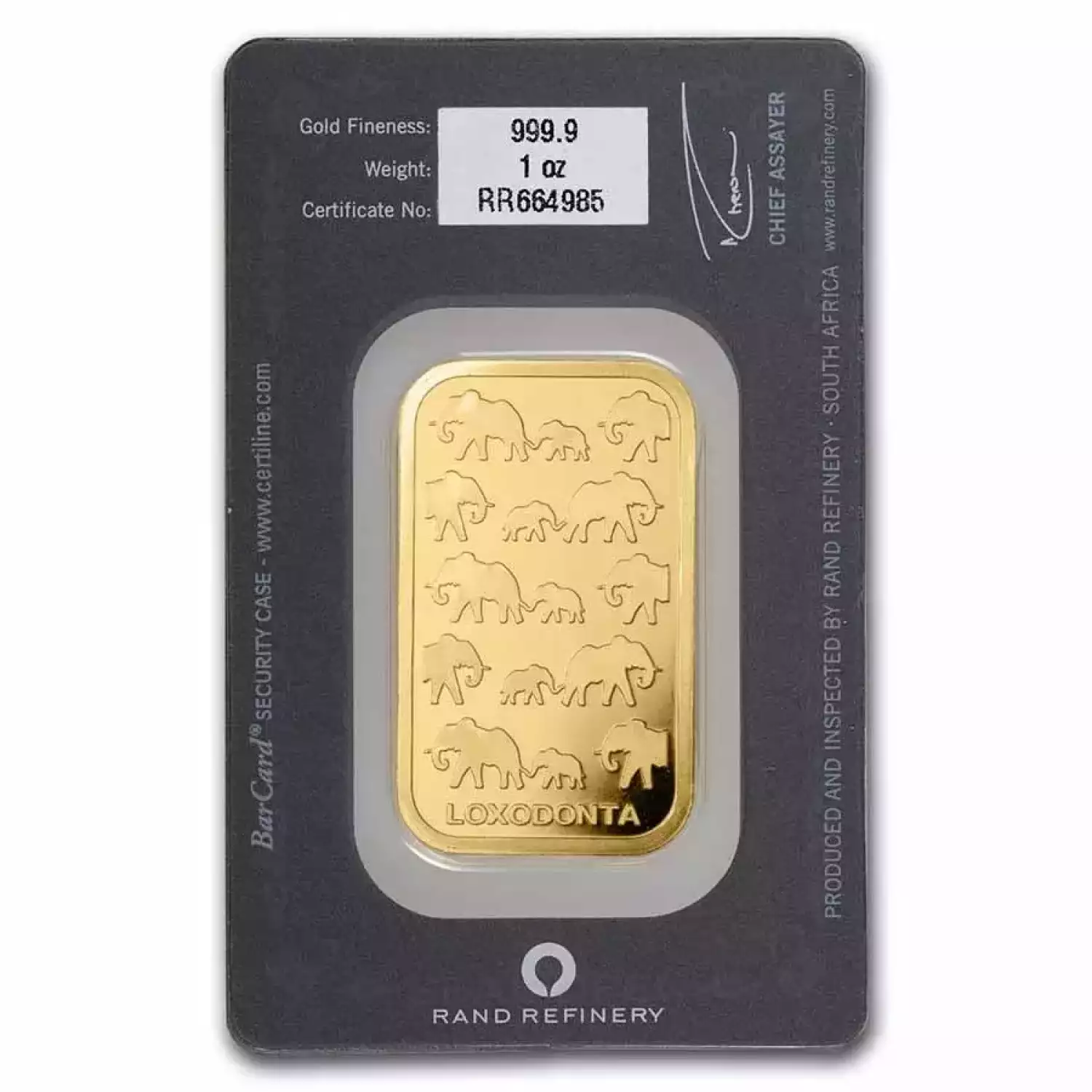 1 oz Gold Bar Rand Refinery (New in Assay)