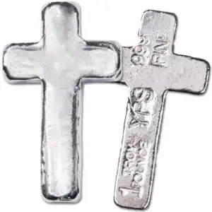 1 oz Hand Poured Silver Cross - Yeager Poured Silver