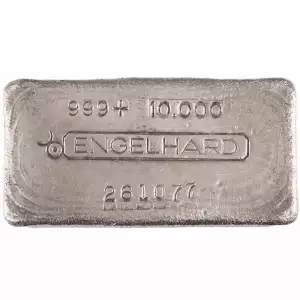 10 oz Engelhard Cast-Poured Silver Bar (Bull Logo)