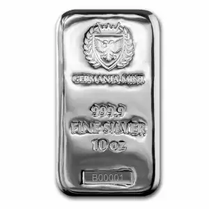 10 oz Silver Bar - Germania Mint (Serialized)