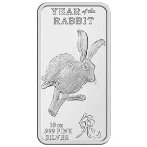 10oz Silver Bar - Year of the Rabbit Silver Bar