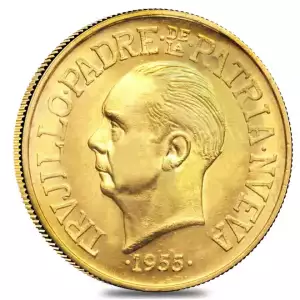 1955 Dominican Republic Gold 30 Pesos Trujillo Era 