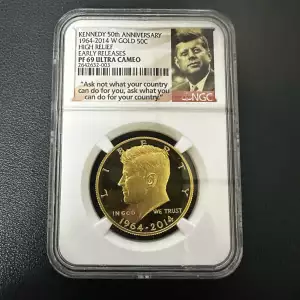 1964-2014 W HIGH RELIEF EARLY RELEASES KENNEDY 50th ANNIVERSARY ULTRA CAMEO (2)