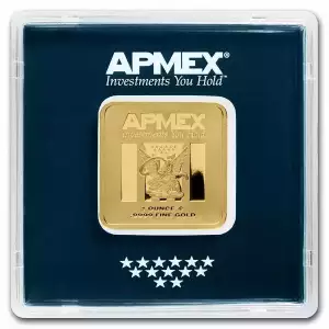 1oz Gold Square Bar - APMEX (Encapsulated w/ Assay)