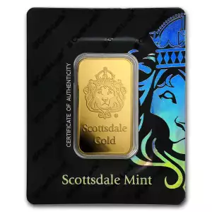 1oz Scottsdale Mint Gold Lion Bar .9999 Purity w/cert