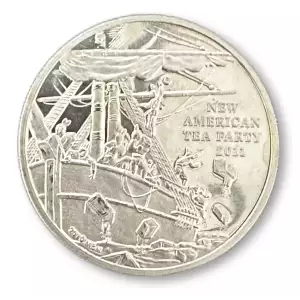 1oz Silver Round: 2011 New American Tea Party
