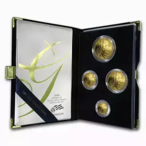 2008 W 4-Coin Proof American Gold Eagle Set (Box & COA)