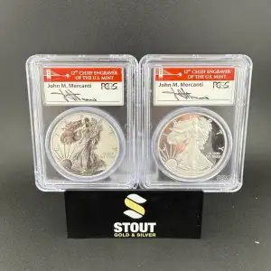 2012-S $1 Silver Eagle Rev PR 75th Anniversary SF Mint Set (2)