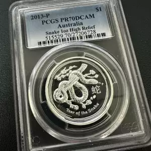 2013-P $1 Snake 1oz High Relief, DCAM (2)