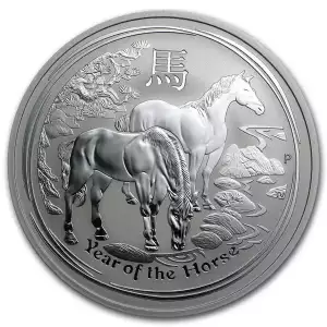 2014 2oz Australian Perth Mint Silver Lunar II: Year of the Horse