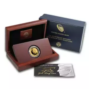 2014-W 3/4 oz Gold Kennedy Half Dollar Commemorative Proof (With Box & COA)