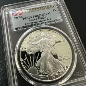 2017-S $1 Silver Eagle Congratulations Set First Strike Congratulations Set, DCAM (3)