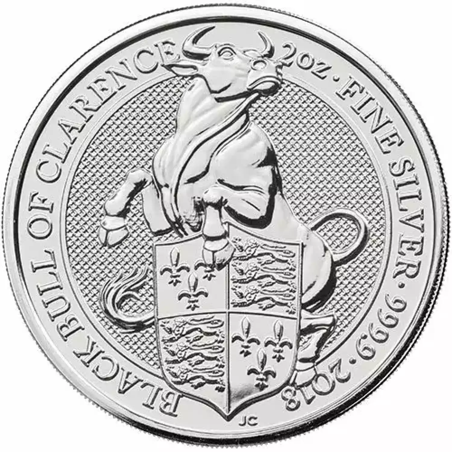 2018 2 oz British Silver Queen’s Beast Black Bull Coin (BU)