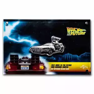 2021 Niue 2 oz Silver $5 Back to the Future Delorean Time Machine