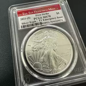 2021-(S) $1 Silver Eagle - T1 Emergency Issue Struck at San Francisco First Strike