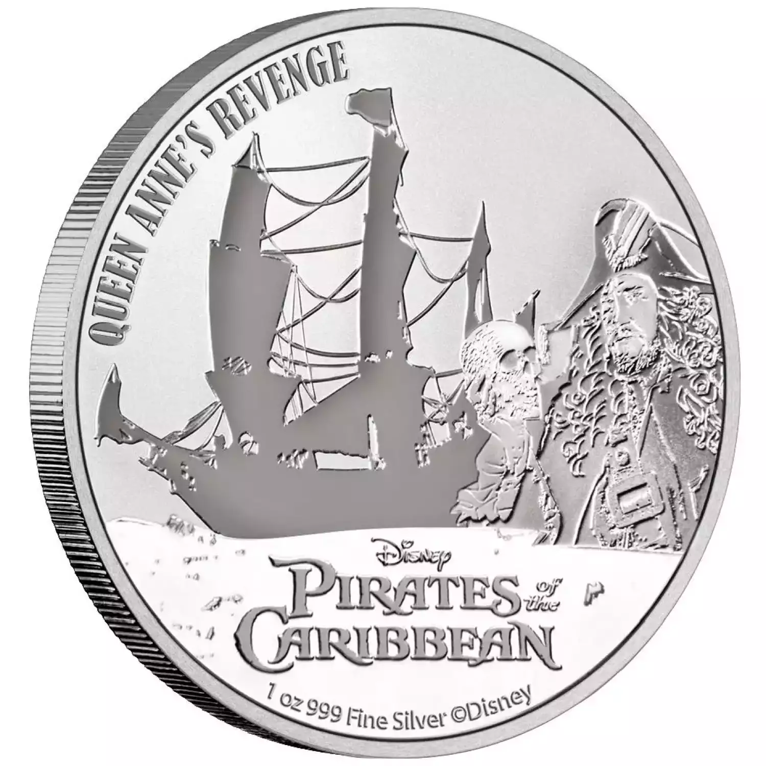 2022 1oz Pirates of the Caribbean Queen Anne's Revenge Silver Coin