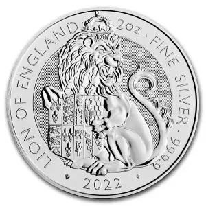 2022 GB 2oz Silver Royal Tudor Beasts The Lion of England