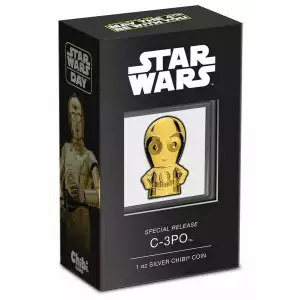 2022 Niue Star Wars C-3PO Chibi Coins 1oz Gold Gilded Silver Proof C3PO in Case