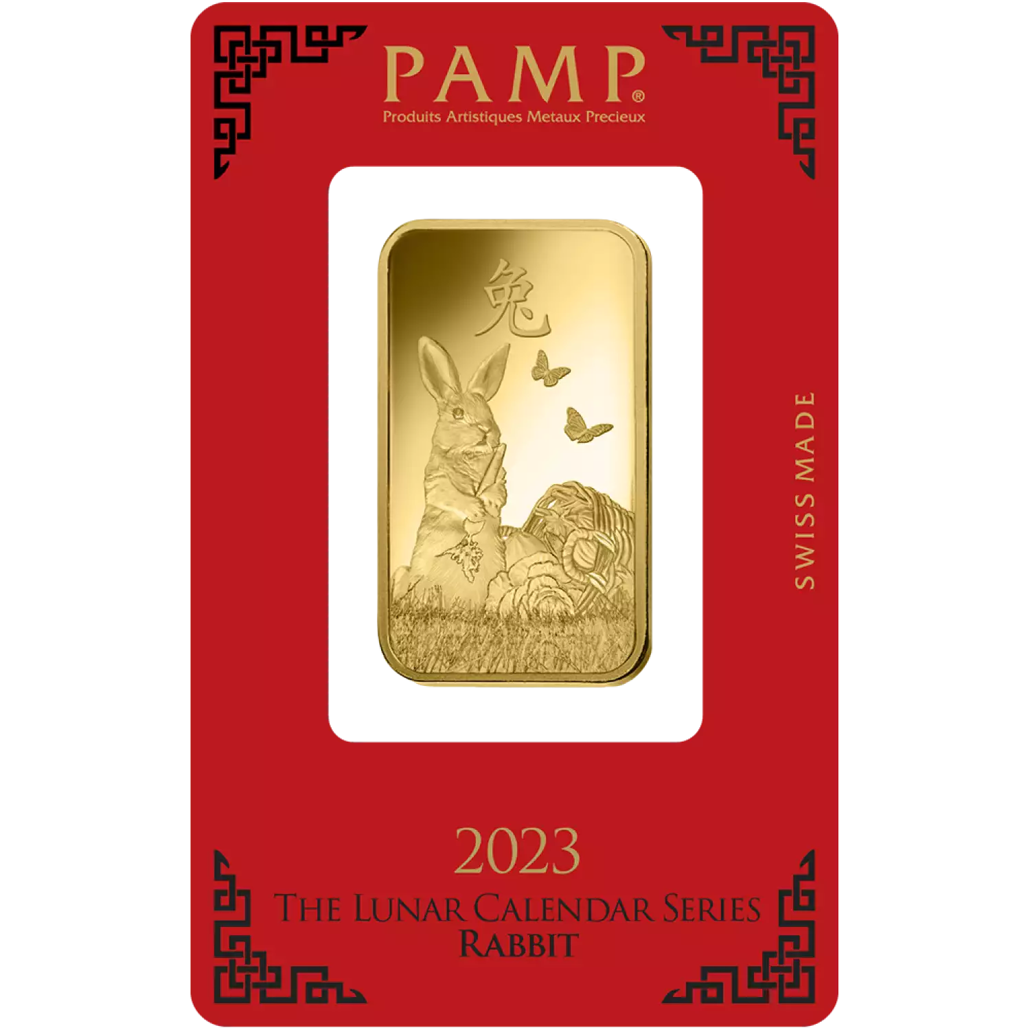 2023 1 oz PAMP Lunar Year Of Rabbit Gold Bar (2)