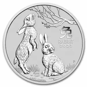 2023 Australia 1 oz Silver Lunar Rabbit BU (Series III)