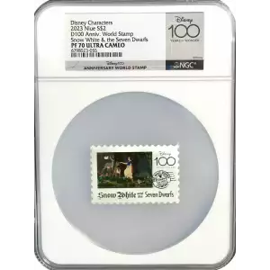 2023 Niue Disney 100th Anniversary Stamp SNOW WHITE 1 oz Silver Coin NGC PF 70 UCAM