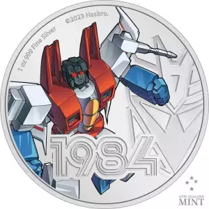 2023 Niue Hasbro Transformers Starscream 1oz Silver Colorized Proof Coin