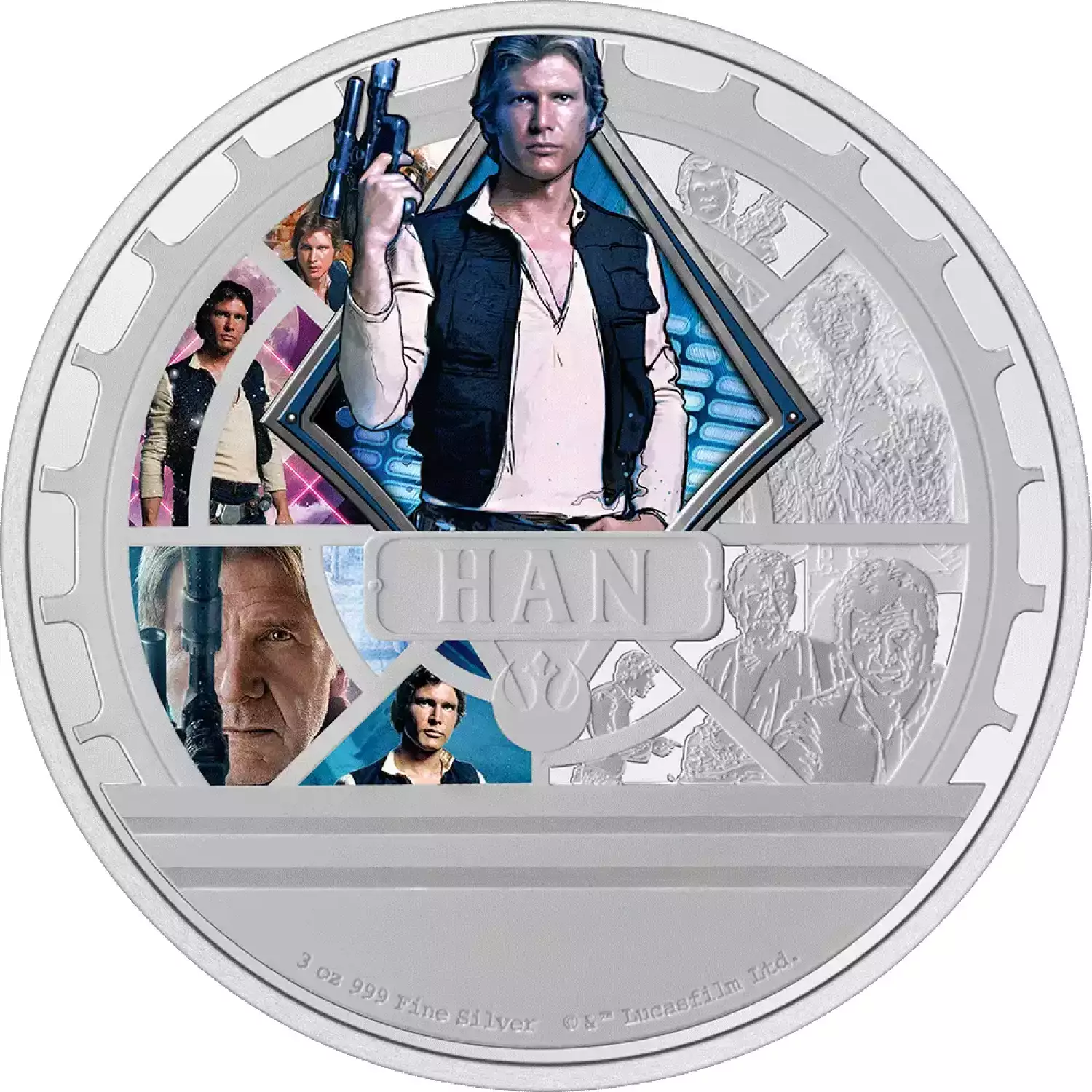 2023 Niue Star Wars Han Solo Coin 3 oz Colorized .999 Silver Proof (2)