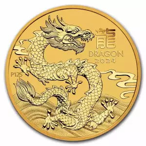 2024 1/4 oz Gold Lunar Dragon BU Australia Perth Mint