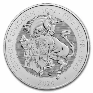 2024 10oz British The Royal Tudor Beast - Silver Seymour Unicorn