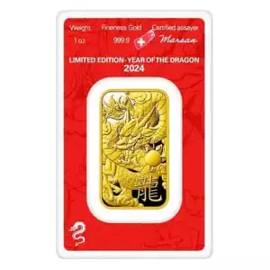 2024 1oz Argor Heraeus Lunar Dragon Gold Bar (In Assay) [DUPLICATE for #305616]