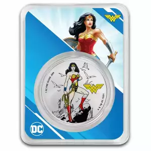 2024 Samoa 1 oz Silver DC Comics Colorized Wonder Woman BU in TEP 