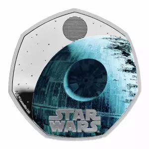 2024 UK Star Wars Death Star ii  8g Sterling Silver Colorized Coin 