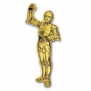 2025 Niue 1 oz Silver $2 Star Wars Droids: C-3PO Gold Gilded