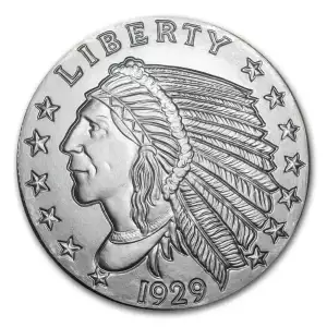 5 oz GSM Incuse Indian Silver Round