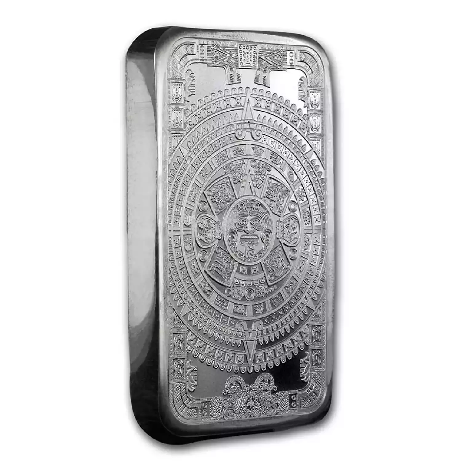 5 oz Silver Bar - Aztec Calendar - Stout Gold and Silver