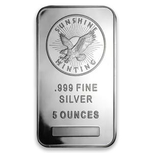 5oz Silver Bar - Various Brands