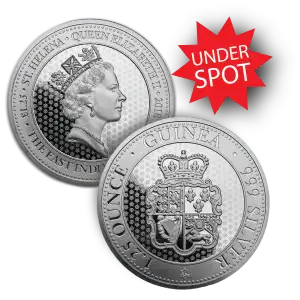 Any Year 1.25 oz St. Helena Silver Rose Crown Guinea Coin BU (3)