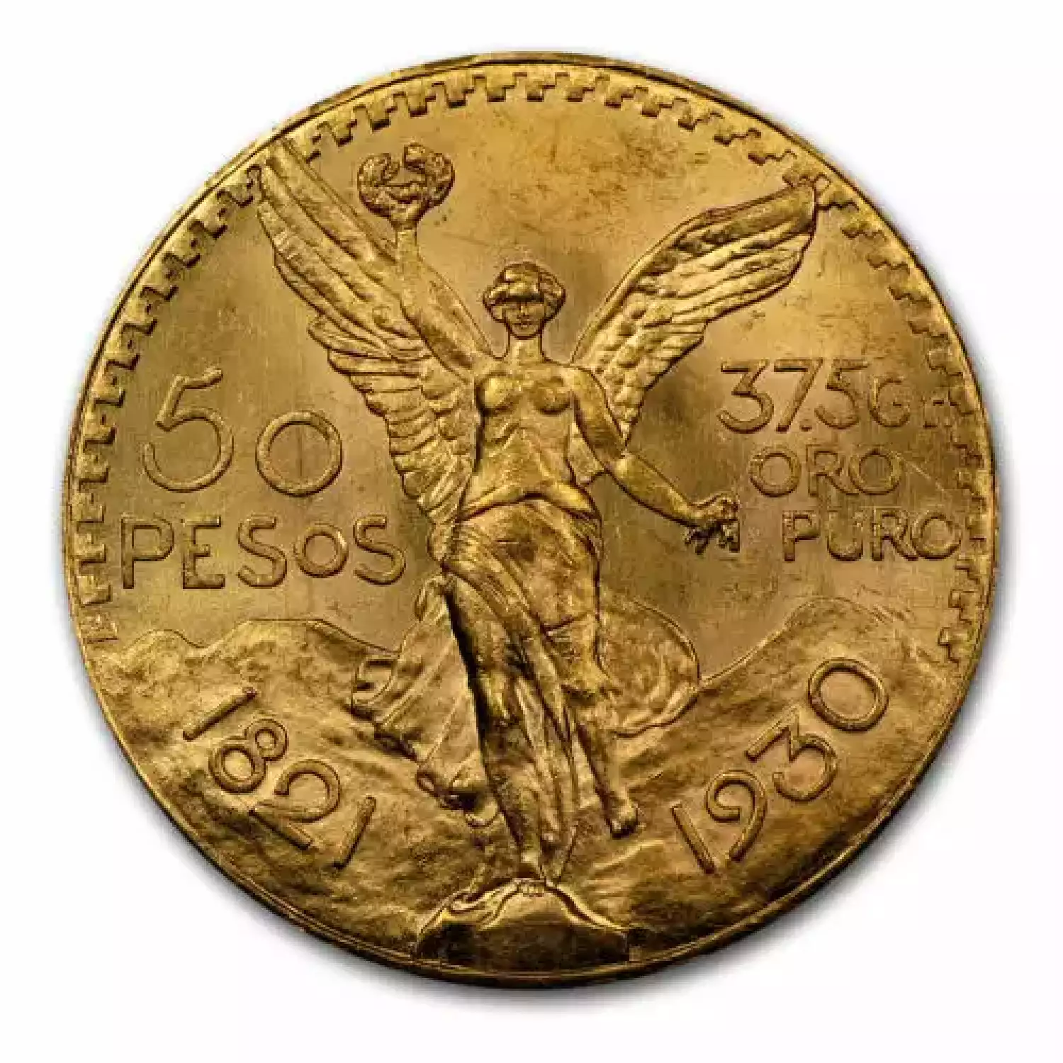 Any Year Mexico 50 Peso Gold Coin (Circulated)