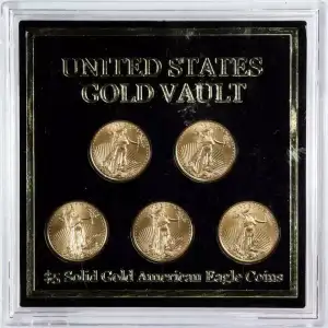 Any Year U.S. Gold Vault 5 Coin 1/10oz American Gold Eagle Set (3)