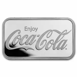 Coca-Cola 1 oz Silver Struck Bar