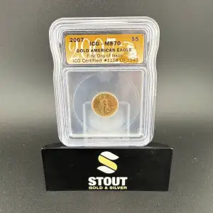 Gold Bullion-Gold Eagles--$5 Gold Eagle 1/10 oz -Gold- 5 Dollar