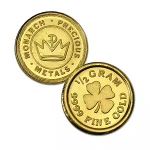 Monarch Precious Metals 1/2 Gram Four Leaf Clover Round (In Capsule)